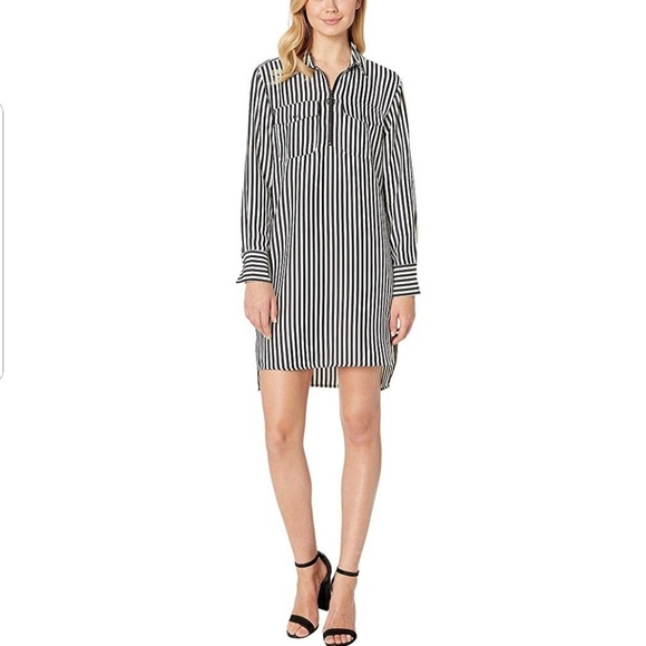 Kenneth Cole Downtown stripe Shirt Dress size  L - Picture 1 of 8